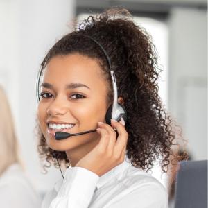 Woman in headset