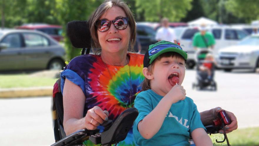 Person with ALS and child