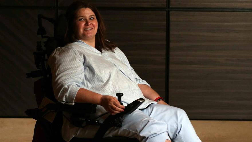 Young woman in wheelchair