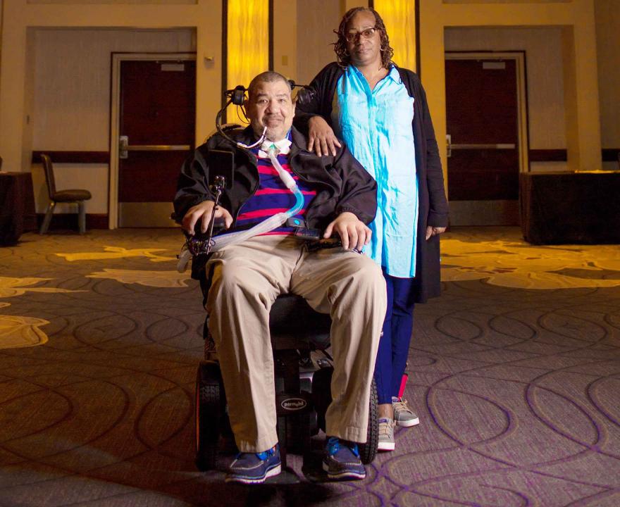 Person with ALS and his wife